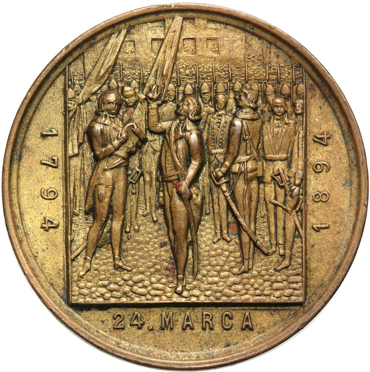 Polska pod zaborami. Medal 100. lecie bitwy pod Racławicami, 1894